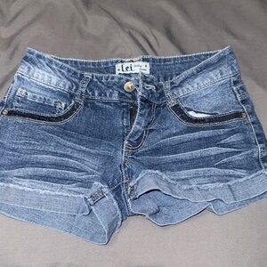 LEI Women's Dark Blue Jean Shorts
